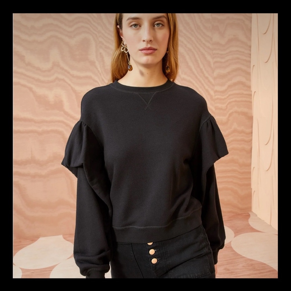 Ulla Johnson Pilar Pullover, Black, size Medium